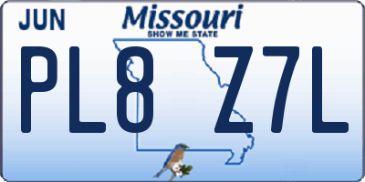 MO license plate PL8Z7L