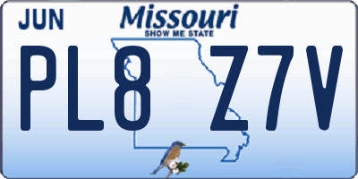 MO license plate PL8Z7V