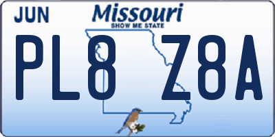 MO license plate PL8Z8A