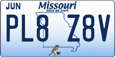 MO license plate PL8Z8V