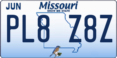 MO license plate PL8Z8Z