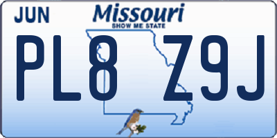 MO license plate PL8Z9J