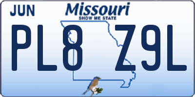 MO license plate PL8Z9L