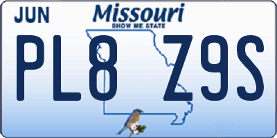 MO license plate PL8Z9S