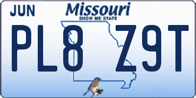 MO license plate PL8Z9T
