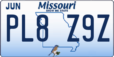MO license plate PL8Z9Z