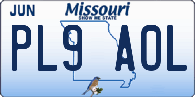 MO license plate PL9A0L