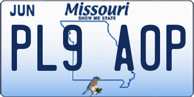 MO license plate PL9A0P