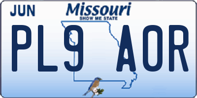 MO license plate PL9A0R