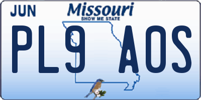 MO license plate PL9A0S