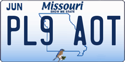 MO license plate PL9A0T