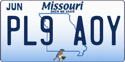 MO license plate PL9A0Y