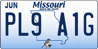 MO license plate PL9A1G