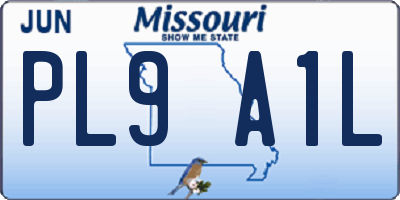 MO license plate PL9A1L