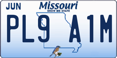 MO license plate PL9A1M