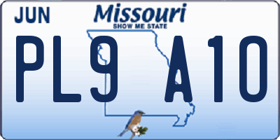 MO license plate PL9A1O