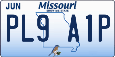 MO license plate PL9A1P