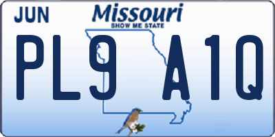 MO license plate PL9A1Q