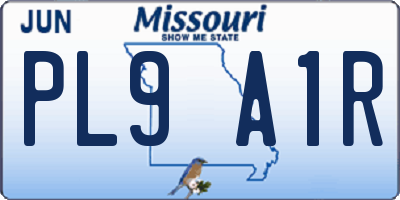 MO license plate PL9A1R