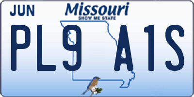 MO license plate PL9A1S