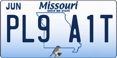MO license plate PL9A1T