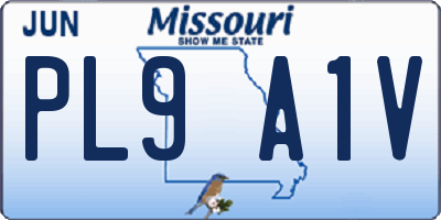 MO license plate PL9A1V