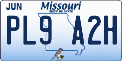 MO license plate PL9A2H