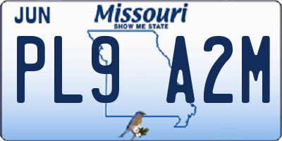 MO license plate PL9A2M