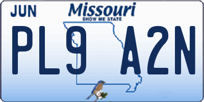 MO license plate PL9A2N