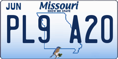 MO license plate PL9A2O