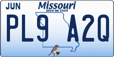MO license plate PL9A2Q