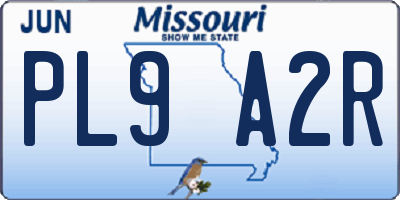 MO license plate PL9A2R
