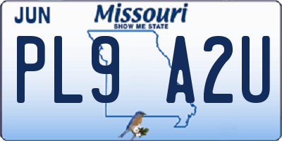 MO license plate PL9A2U