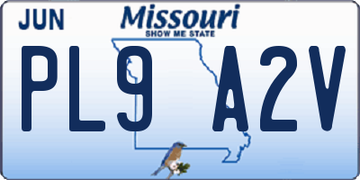 MO license plate PL9A2V