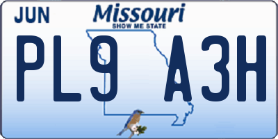 MO license plate PL9A3H