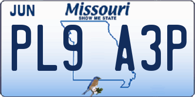 MO license plate PL9A3P
