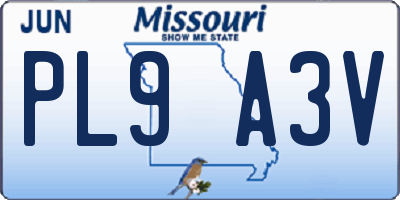 MO license plate PL9A3V
