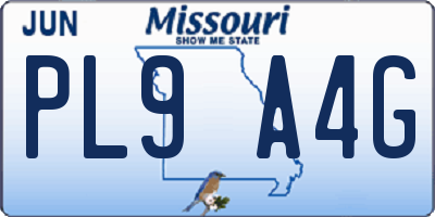 MO license plate PL9A4G