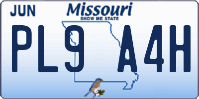 MO license plate PL9A4H