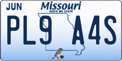 MO license plate PL9A4S