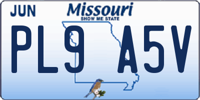MO license plate PL9A5V