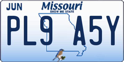 MO license plate PL9A5Y