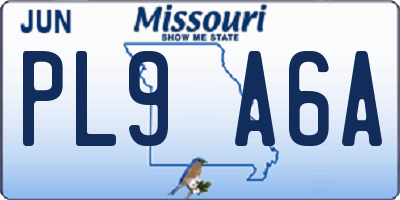MO license plate PL9A6A