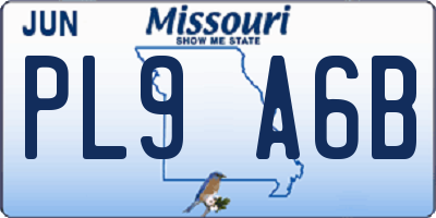 MO license plate PL9A6B
