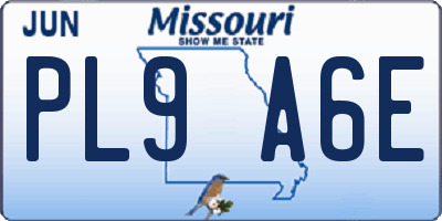 MO license plate PL9A6E