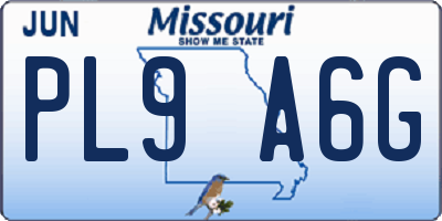 MO license plate PL9A6G