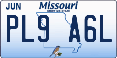 MO license plate PL9A6L