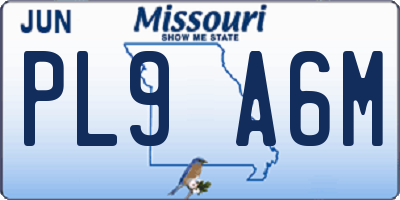 MO license plate PL9A6M