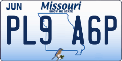 MO license plate PL9A6P