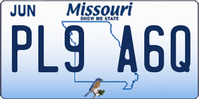 MO license plate PL9A6Q